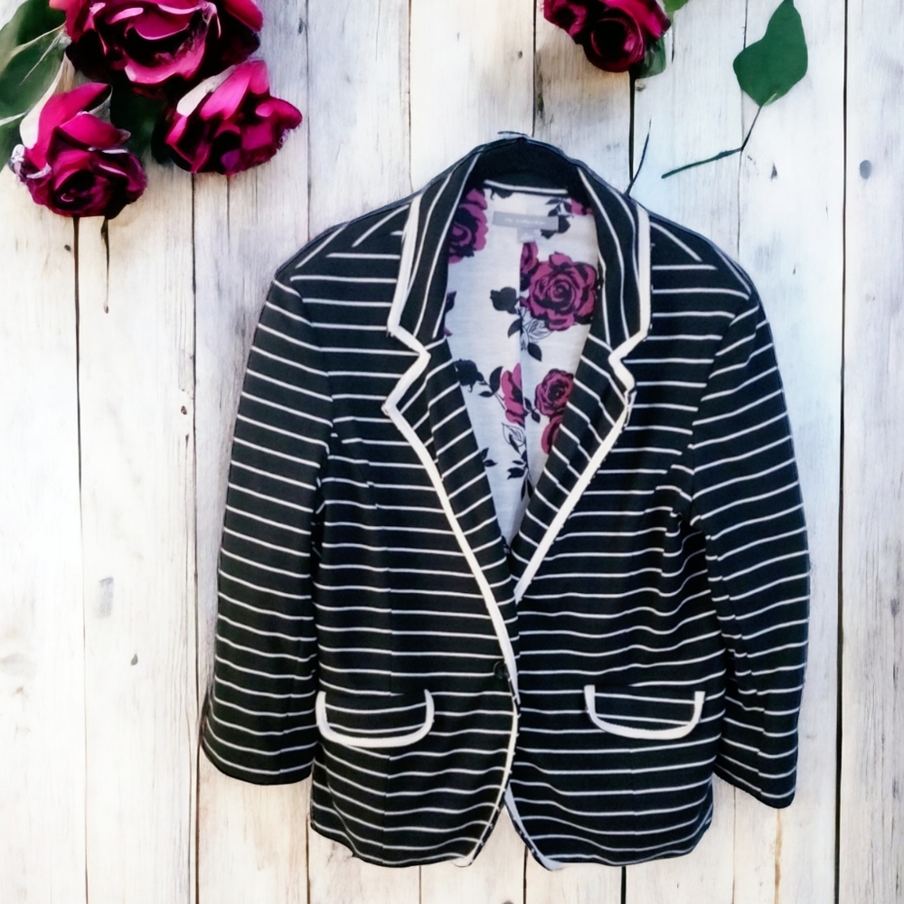 Striped Blazer, NY Collection Jacket XL